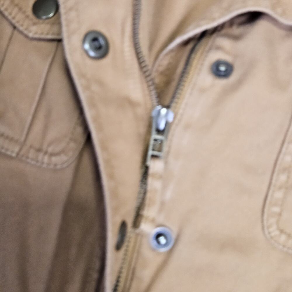 Talbots Safari Jacket Womans XS Camel Brown Twill Cotton Stretch Utility Outdoor - Picture 8 of 16